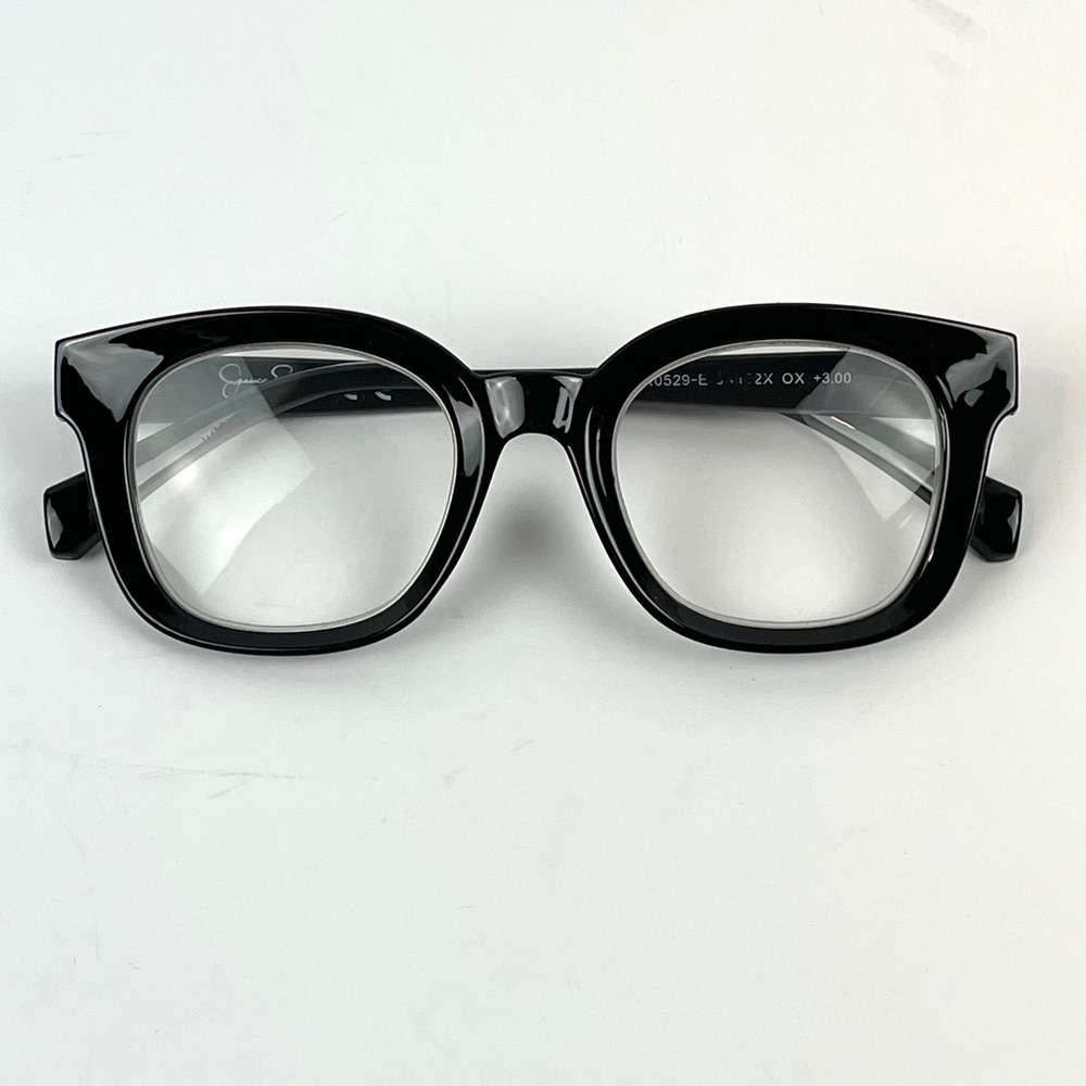 Jessica Simpson Black Square Reading Glasses +3.00 CJSX0529-E Women's Readers